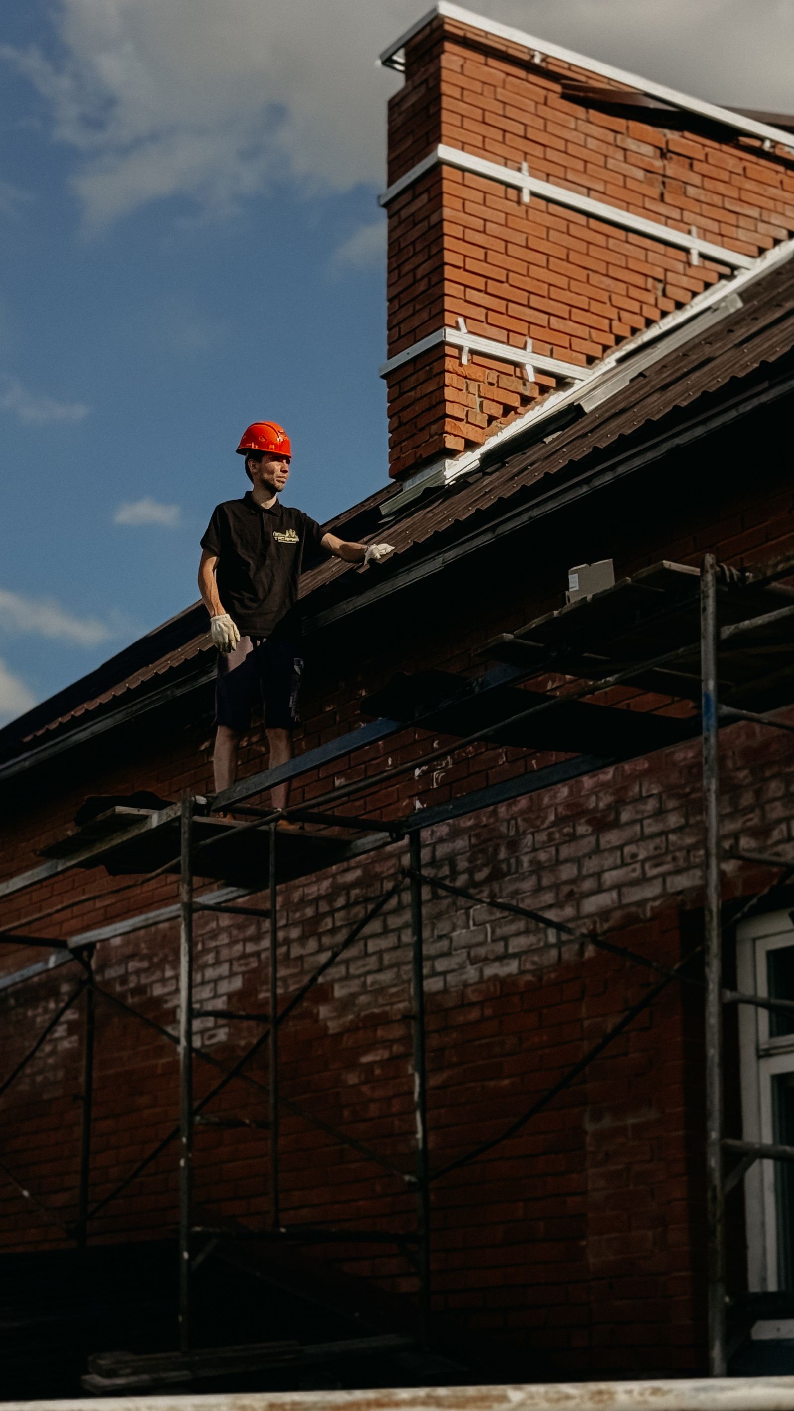 Roofer at work